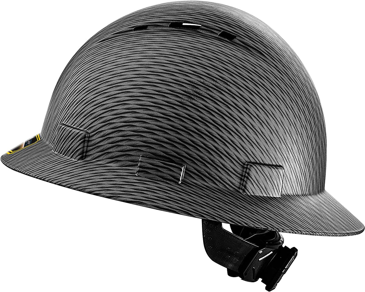 ProtectX Premium Grey Long Carbon Fiber Print Full Brim Hard Hat, Cascos De  Construccion for Safety, Vented, 6-point Adjustable Ratchet Suspension, 