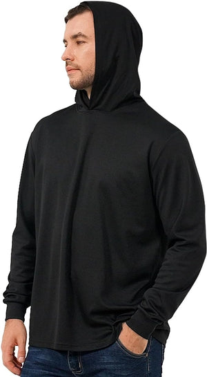 ProtectX 2-Pack Black Lightweight Long Sleeve Hoodies, UPF 50+ Sun Protection T Shirts, SPF Outdoor UV Shirt