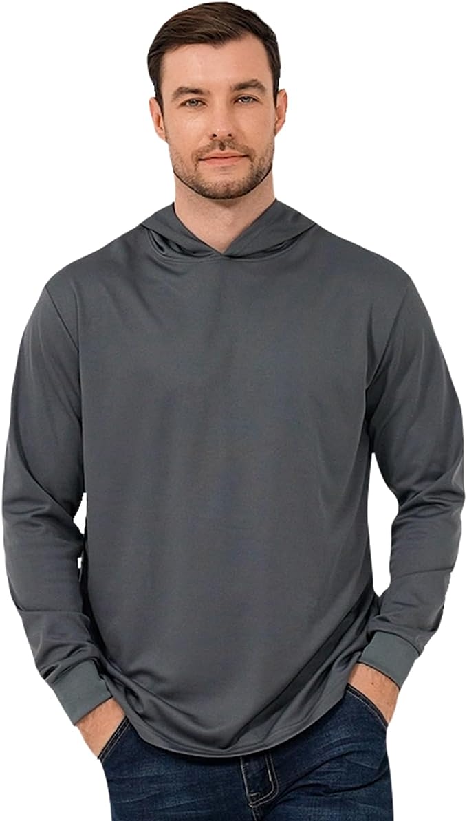 ProtectX 2-Pack Dark Gray Lightweight Long Sleeve Hoodies, UPF 50+ Sun Protection T Shirts, SPF Outdoor UV Shirt – Dark Gray