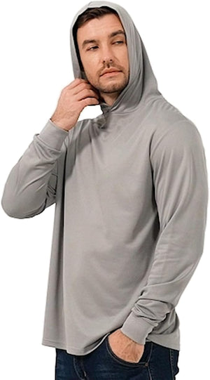 ProtectX 2-Pack Gray Lightweight Long Sleeve Hoodies, UPF 50+ Sun Protection T Shirts, SPF Outdoor UV Shirt – Gray