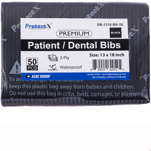 Disposable Dental Bibs Napkin 50Pcs Black - AZAC Group