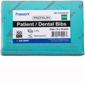 Disposable Dental Bibs Napkin 50Pcs Green - AZAC Group