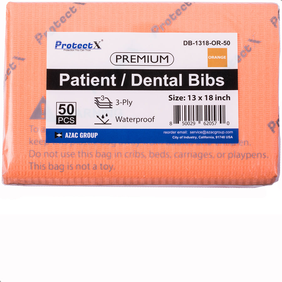 Disposable Dental Bibs Napkin 50Pcs Orange - AZAC Group