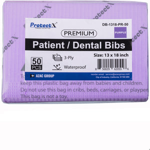 Disposable Dental Bibs Napkin 50Pcs Purple - AZAC Group
