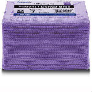 Disposable Dental Bibs Napkin 50Pcs Purple - AZAC Group
