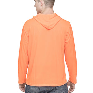 ProtectX 5-Pack Neon Orange High Visibility Sun Protection Lightweight Long Sleeve Hoodie, UPF 50+ Quick-Dry, SPF UV Shirt, Active Wear