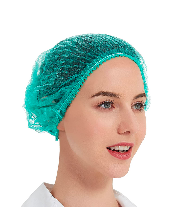 Disposable Bouffant Cap (Hair Net) 21" - Green - AZAC Group