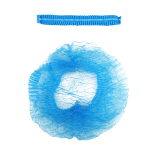 Disposable Bouffant Cap (Hair Net) 21" - Blue - AZAC Group