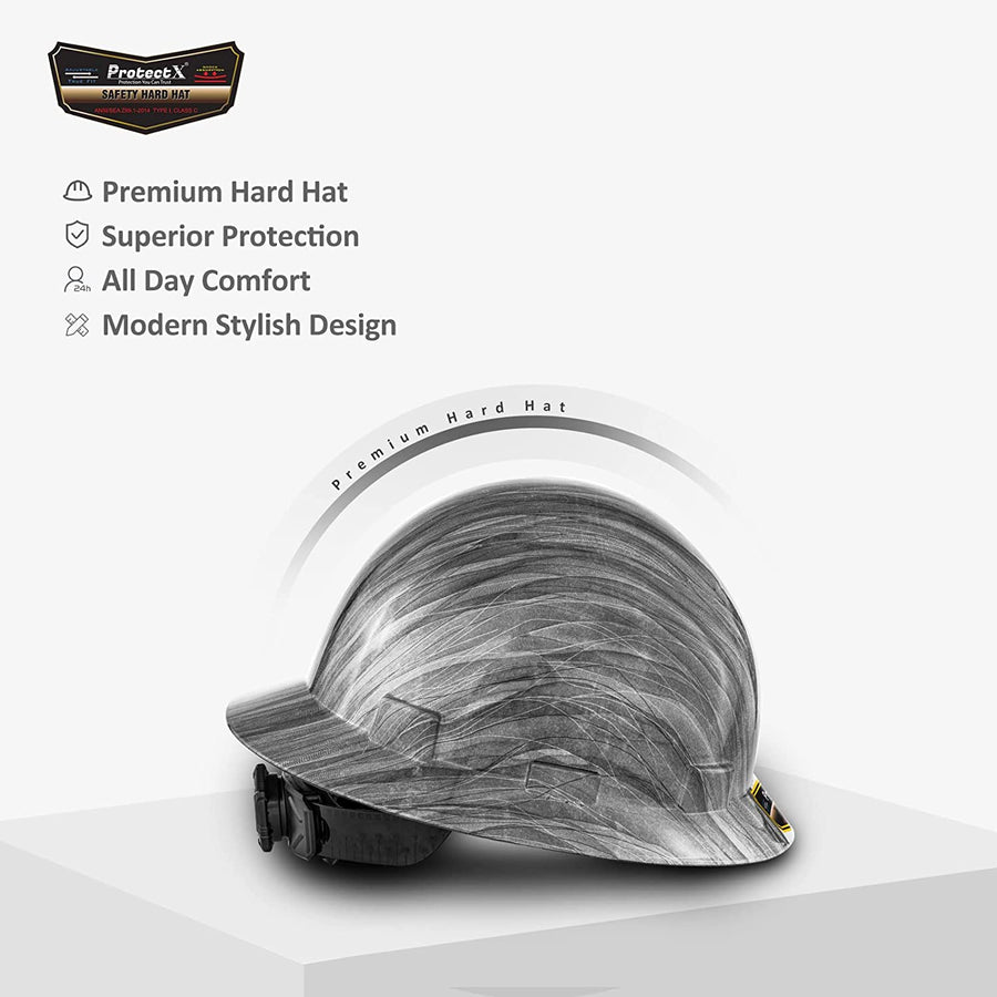 ProtectX Premium Granite Print Full Brim Hard Hat, Cascos De