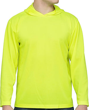 ProtectX 2-Pack Neon Green High Visibility Lightweight Long Sleeve Hoodie, UPF 50+ Sun Protection T Shirts, SPF Outdoor UV Shirt