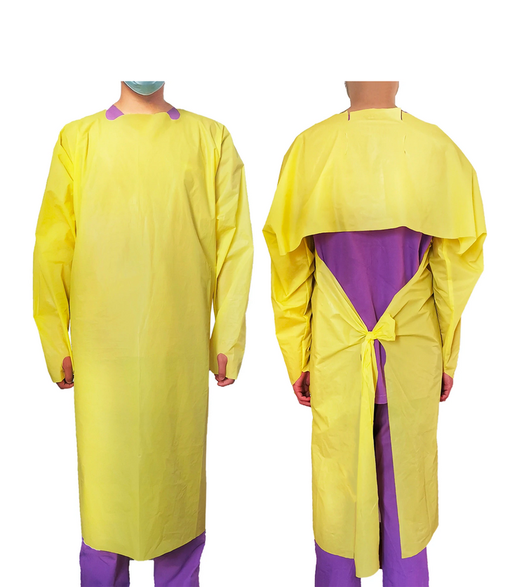 Nobles Universal Size Yellow Disposable Isolation Gowns - Latex-Free Gown  is Fluid Resistant with Knitted Cuffs - Medical & PPE Gowns - Ideal Safety  Protection for Women & Men (Case of 50) - Amazon.com