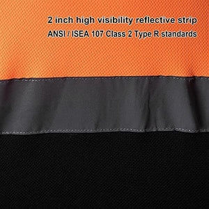 ProtectX Reflective High Visibility Orange Heavy-Duty Long Sleeve Safety T-Shirt Type R Class 2