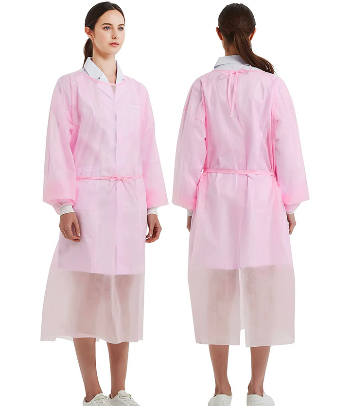 Disposable Breathable Polypropylene Isolation Gown Pink - AZAC Group
