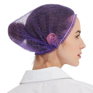 Disposable Bouffant Cap (Hair Net) 21" - Purple - AZAC Group