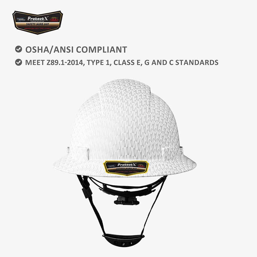 ProtectX Premium White Pyramids Print Full Brim Hard Hat, Cascos De Co –  AZAC Group