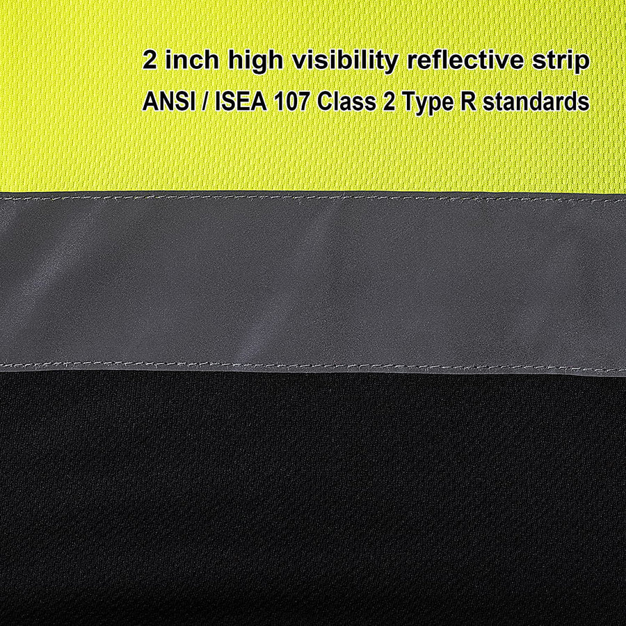 ProtectX Reflective High Visibility Green Heavy-Duty Long Sleeve Safety T-Shirt Type R Class 2